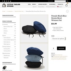 Female Black Blue Denim Beret Women Hat - Little Tailor Studio