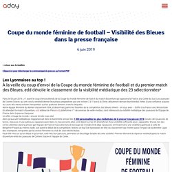 Coupe du monde féminine de football - Visibilité des Bleues dans la presse française - Aday