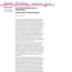 Game Studies - Lara Croft: Feminist Icon or Cyberbimbo? On the Limits of Textual Analysis