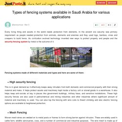 Types of fencing systems available in Saudi Arabia for various applications