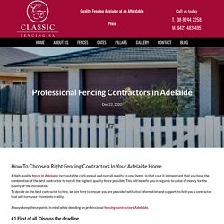 How To Choose a Right Fencing Contractors In Your Adelaide Home