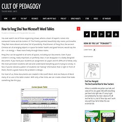 How to Feng Shui Your Microsoft Word Tables