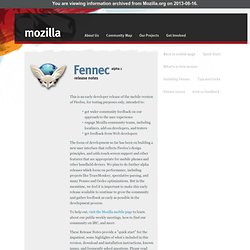 Fennec M9 (user experience alpha) for Maemo release notes
