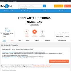 FERBLANTERIE THONONAISE SAS (ORCIER) Chiffre d'affaires ...