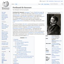 Ferdinand de Saussure - Wikipedia