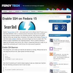 Enable SSH on Fedora 15