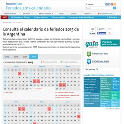 Feriados 2015 Argentina. Calendario 2015 - lanacion.com 