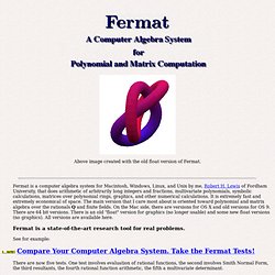 Fermat, Computer Algebra System