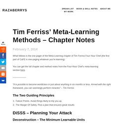 Tim Ferriss’ Meta-Learning Methods – Chapter Notes