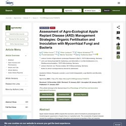 AGRONOMY 31/01/21 Assessment of Agro-Ecological Apple Replant Disease (ARD) Management Strategies: Organic Fertilisation and Inoculation with Mycorrhizal Fungi and Bacteria