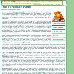 Fertilisers for succulent plants