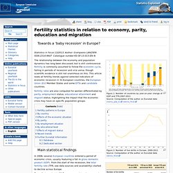 Fertility statistics in relation to economy, parity, education and migration
