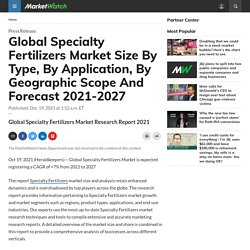 Global Specialty Fertilizers Market Size By Type, By Application, By Geographic Scope And Forecast 2021-2027