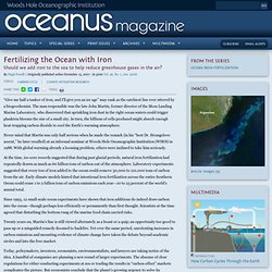 Oceanus : Fertilizing the Ocean with Iron