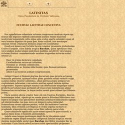 Festivae Laetitiae Concentus