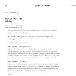 PRANA FESTIVAL - Göteborg — JOHANNA ALVIN