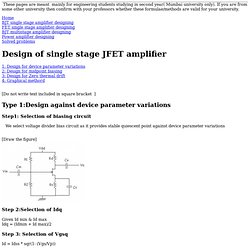 FET Amp Designing