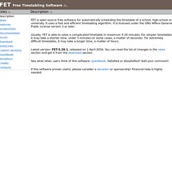 FET - Open source free timetabling software for scheduling the timetable of a school, high-school or university
