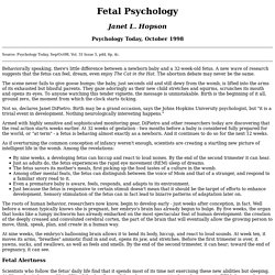 Fetal Psychology