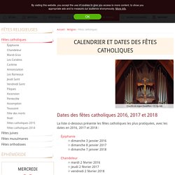 Fêtes catholiques 2014, 2015 et 2016 - Calendrier et dates - iCalendrier.fr