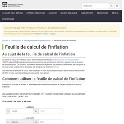 Feuille de calcul de l'inflation - Banque du Canada