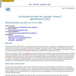 Documentation CSS2 en Français