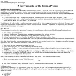 A Few Thoughts on The Writing Process