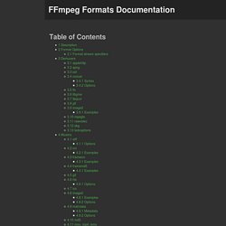 FFmpeg Formats Documentation