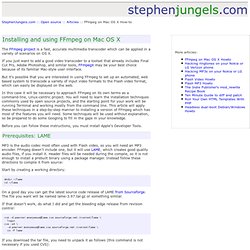 FFmpeg on Mac OS X How-to