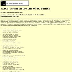 FIACC: Hymn on the Life of St. Patrick