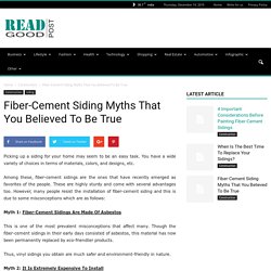 Fiber-Cement Siding Myths That You Believed To Be True - Read Good Post