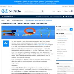 Fiber Optic Patch Cables: Here's All You Should Know