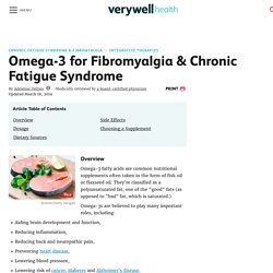 Omega-3 for Fibromyalgia and Chronic Fatigue Syndrome