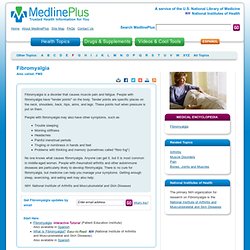 MedlinePlus: Fibromyalgia