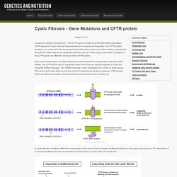 Cystic Fibrosis - Gene Mutations and CFTR protein