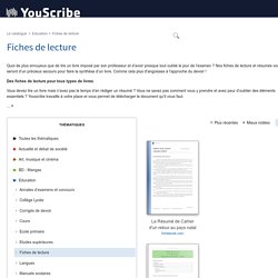 Fiche de lecture et résumé de livre sur YouScribe.com