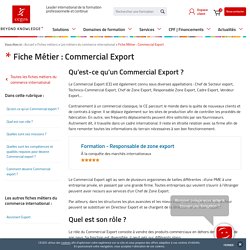 Fiche Métier : Commercial export