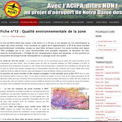 Fiche n°13 : Qualité environnementale de la zone