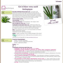 Fiche technique du gel d'aloe vera BIO - Aloe barbadensis