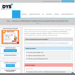 CE1 – Fiches à imprimer pour les élèves DYS - Troubles DYS