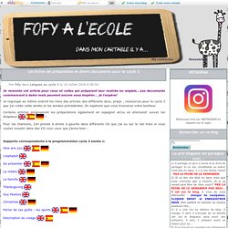 Les fiches de préparation et divers documents pour le cycle 3