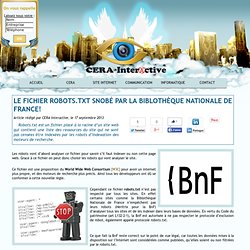 Le fichier Robots.txt snobé par la Biblothèque Nationale de France!