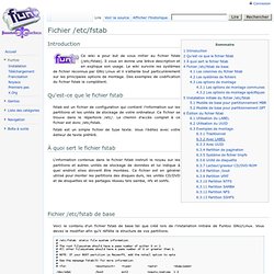 Fichier /etc/fstab - Funtoo-Quebec