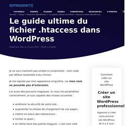 Le guide ultime du fichier .htaccess dans WordPress