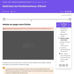 Mettez en page votre fichier - Maîtrisez les fondamentaux d'Excel