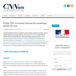 Fichier TES : le Conseil national du numérique publie son avis – Conseil National du Numérique
