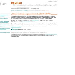 RAMEAU : Fichier national des propositions RAMEAU