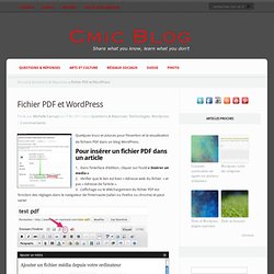 Fichier PDF et Wordpress