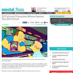 mental_floss Blog » 22 Fictional Characters Whose Names You Don’t Know