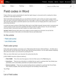 Field codes in Word